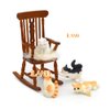 iLAND Vintage Dollhouse Furniture on 1/12 Scale, Brewster Dollhouse Rocking Chair & Velvet Cushion