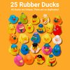 Assorted Rubber Ducks in Bulk Mini Rubber Duckies for Kids Baby Bath Shower Toys Funny Jeep Ducks for Jeep Ducking, Cruise Ship, Birthday Gifts, Summer Beach Pool Activity, 25 Pcs