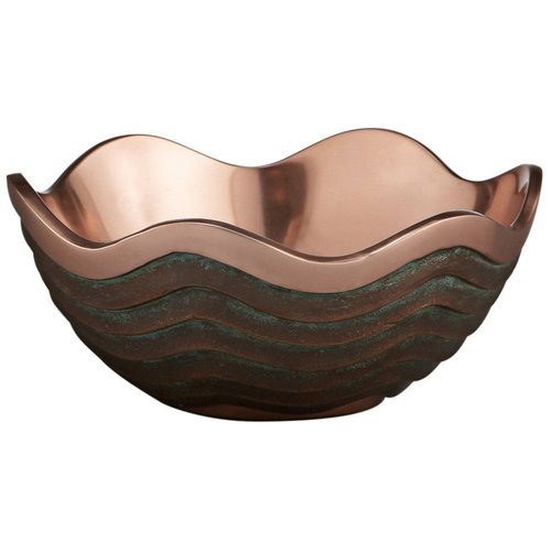 Nambe Copper Canyon Bowl | 7Inch Fruit Bowl for Kitchen Counter, Table, Mantel Dcor | Decorative Scalloped Edge Vegetable Basket | Salad Serving Bowl | 21.5 Ounce