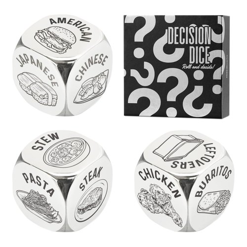InnoBeta 3 PCS Food Dice Game Food Decision Dice Food Dice for Couple Anniversary Steel Gift for Him Date Night Dice Game Presents from Wife Date Night Christmas Valentine Sweetest Day