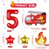 Fire Truck Party Decorations, 7pcs Fire Truck Birthday Party Balloons Fire Party Balloons for Firefighters 5th Birthday Fire Engine Rescue Themed Party Supplies