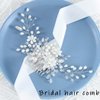 JONKY Bride Wedding Pearl Hair Comb Flower Hair Accessories Crystal Hair Piece Bridel Headpieces Rhinestone Hair Side Combs for Women and Girls