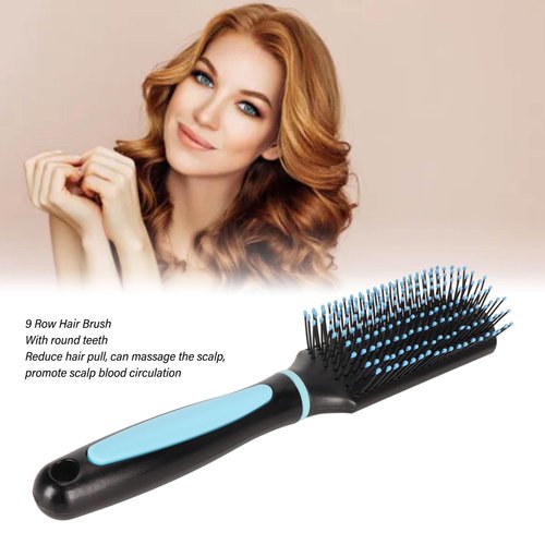 MOUMOUTEN 3 Pcs 9 Row Hair Brush Set - Detangling Hair Brush 9 Row Cushion Brush Curly Hair Brush Wet Dry Hair Brush Gentle Detangling, Scalp Massage