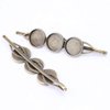 Reidgaller 20pcs Antique Bronze Fit 12mm Cabochon Hair Clip Base Setting Trays Diy Bezel Blanks For Hairclip Hair Pin Making