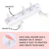 Etercycle Nail Stand Acrylic Nail Art Display Stand Practice nail holder for painting nails Magnetic Practice Stands with Reusable Putty For Home DIY Salon Supplies (Pink Clear)