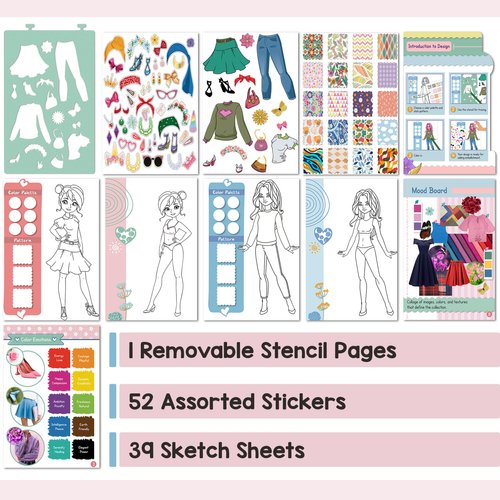 Mr. Pen- Fashion Sketchbook Kit, Fashion Design Sketchbook, Kids Fashion Design Kit, Fashion Designer Kits for Girls, Fashion Design Book, Kids Drawing Kit, Gift for Christmas