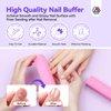 SAVILAND 100% Acetone Nail Polish Remover Kit: Ultra-Powerful Gel Remover with Cuticle Oil Rich in Castor Oil & VE for Repairing Nail, Nail File Buffer Tools for Dip Acrylic Remove Home Salon 8.45 Oz