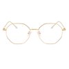JOVAKIT Polygon Blue Light Blocking Glasses for Women Men Vintage Octagon Square Non-prescription Metal Eyeglasses (Gold 2)