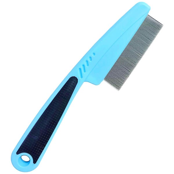 LLTGMV Flea Comb with Rubber Handle, Flea and Tick Comb for Dogs & Cats, Dog Comb for Grooming