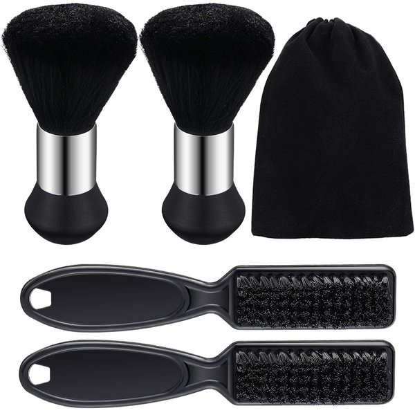 2 Sets Barber Neck Duster Brush, Professional Barber Accessories Cleaning Supplies, Duster Nylon Brush Cleaners Hair Cutting Styling Brush Tool