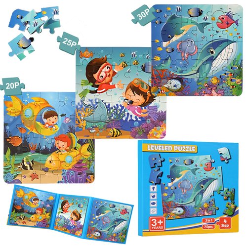 HouzeFun Ocean Puzzles Toys for 3 4 5 6 Year Old Boys and Girls, Magnetic Puzzle for Kids, Educational Games and Preschool Toys for Toddler, Magnet Puzzles for Kids Ages 3-5
