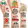 100PCS Christmas Inspirational Cute Temporary Tattoos Christmas Bless Saying, Christmas Words Inspired Holiday Letter Greeting Themed Stickers for Adults Kids Xmas Decoration Birthday Party