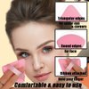 Ocim 10Pcs Triangle Powder Puffs for Face Powder,Soft Velour Makeup Setting Powder Puff with Case,Black+Pink