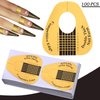 MIKIMIQI Dual Nail Forms Set 120Pcs Stiletto Gel Nail Molds 100PCS Nail Art Extension Guide Form Tool 5Pcs Poly Gel Quick Building Nail Tips Clip 1Pc Dual-Ended Brush Nail File