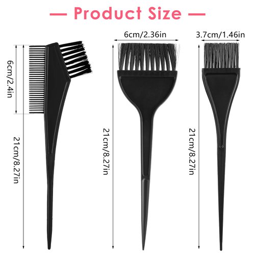 ZEYIYER 3PCS Hair Dye Brush, Professional Salon Hair Color Applicator Kit, Hair Dye Applicator, Hair Tint Dyeing Brush Tool for Hair Color
