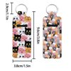 FREEBLOSS 2Pcs Cats Chapstick Holder Keychain 1.5x3.8'' Lip Balm Holder Keychain with Cartoon Cat Pattern Lightweight Lipstick Sleeve Pouch for Women Gift