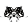 Dopetattoo Six sheets Temporary Tattoos for Men and Women Horse Heads with Horseshoe Fake tattoos for Men Women Neck Arm Chest