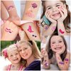 Waterproof Temporary Tattoos - 128pcs Groovy Fake Tattoo for Girls Birthday Party Favors, Princess Bag Rainbow Shoes Girl Power DIY Arts and Crafts Home Activity for Kids 6 7 8 9 10 11 12 years old