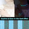 HAIIDOAK Temporary Tattoos (Starlight), 9 Pcs Glow in the Dark Henna Tattoo Kit, Perfect for Choker, Hand and Collar Decoration Rave Festival Accessories (Style B)