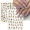 8 Sheets Cupid Angel Nail Art Stickers 3D Cupid Nail Decals Self Adhesive Rose Flower Heart Angel Design Nail Stickers Valentines Day Nail Supplies Angel Nail Charms Decoration for Women DIY Manicure