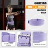 9 mm Leather Weight Lifting Belt for Men and Women with 4 Inches Wide Padded for Weightlifting Deadlift, Cross Training, Power Lifting Workout & Squats Exercise(Purple/S)