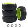 HIRCQOO 5-Spoke 12mm Hex Hub Wheel Rims & Rubber Tires Compatible with HSP Tamiya HPI Kyosho 1/10 On-Road Touring Car,WLtoys 1/14 144001 Traxxas 1/16 Slash RC 1/18 A959B Buggy (Green)