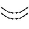 Black Glitter Bat Garland Halloween Bats Garland Banner, Bat Halloween Banner Bat Halloween Decorations for Halloween Home Mantle Haunted Mansion Decorations