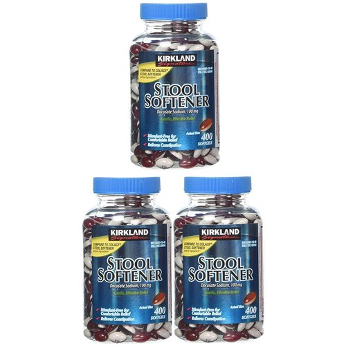 Kirkland Signature 100 Mg Stool Softener, 400 Softgels (Pack of 3)