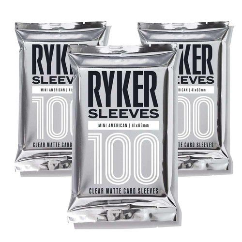Ryker Sleeves Mini American Board Game Sleeves Protectors (3 Pack, Clear, 41x63 mm)