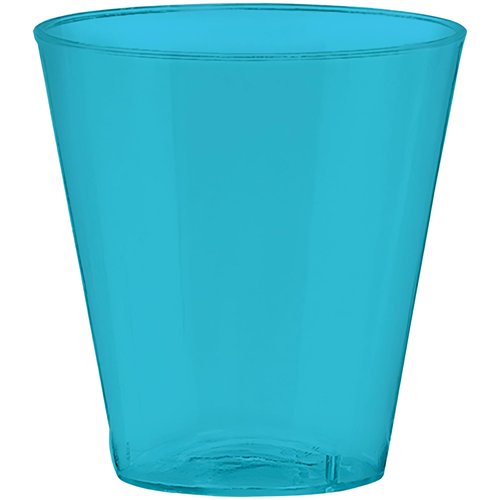 Carribean Blue Plastic Party Shot Glasses - 2oz, 100 Pieces - Perfect for Parties and Celebrations