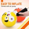 INPODAK 2 Pack Toddler Soccer Ball Size 2 Cartoon Balls for Kids 2 3 4 5 6 with Pump, Mesh Bag and Gift Box for Birthdays, Christmas, and Parties