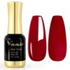 VENALISA Dark Red Gel Nail Polish, 12ml Claret-Red Gel Polish Deep Red Color Soak Off UV LED Nail Gel Polish Nail Art Starter Manicure Salon DIY at Home, 0.43 OZ