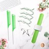 Coldairsoap 17 Piece Hair Styling Tool Set: 8 Sectioning Rings, 2 Rat Tail Combs, 6 Clips, and Magnetic Wrist Pin Holder for Braiding (Green)