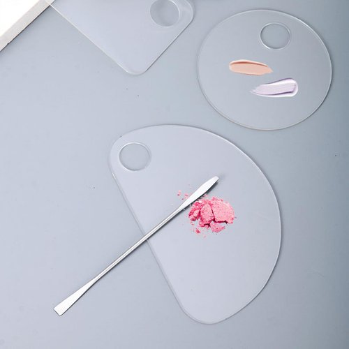 Beautifultracy 6 Pcs Makeup Mixing Palette Makeup Palette Tray Foundation Mixing Palette Acrylic Palette Foundation Palette Included Makeup Spatula Tool for Foundation Pigment Blending (White)