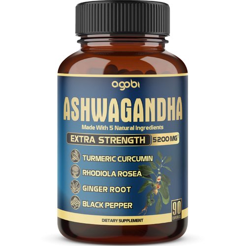 Ashwagandha Extract Capsule - Great Strength - 5in1 Blended Ginger, Turmeric, Rhodiola Rosea & Black Pepper - 90 Capsules for 3 Months - Strength, Spirit & Immune Support