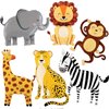 Zebra Elephant Balloons Wildlife Elephant Monkey Lion Zebra Giraffe Leopard Shaped Balloons for Jungle Safari Theme Kids Birthday Party Decorations
