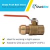 SharkBite 3/4 x 3/4 Inch Ball Valve with FNPT Connector, Push to Connect Brass Plumbing Fitting, PEX Pipe, Copper, CPVC, PE-RT, HDPE, 22186-0000LF