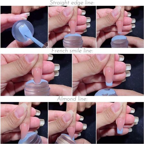 Nail Art Stamper, Clear Silicone Stamping Jelly with Scraper, Transparent Visible Body, No Misplacement for DIY Nail Decor, Home Manicure Starter Tool Salon, French Tip Stamp, 200-Time Using (Clear)