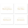 12 cnt Wedding Party Thank You Cards (Gold) - NOT Gold Foil
