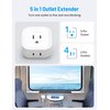 TROND Multi Plug Outlet Extender 2 Pack - Multiple Plug Outlet Adapter, 5 Way Wall Outlet Expander, Small Electrical Outlet Splitter for Cruise Ship, Travel, Home, Office, Dorm Essentials