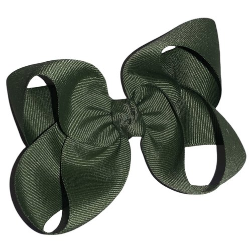 Solid Moss Green Boutique Hair Bow 4&quot; MADE IN USA