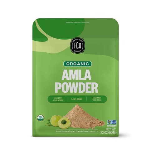 FGO Organic Amla Powder - 32oz, USDA Organic Indian Gooseberry (Amalaki), Non-GMO, Natural Vitamin C - 100% Raw and Natural