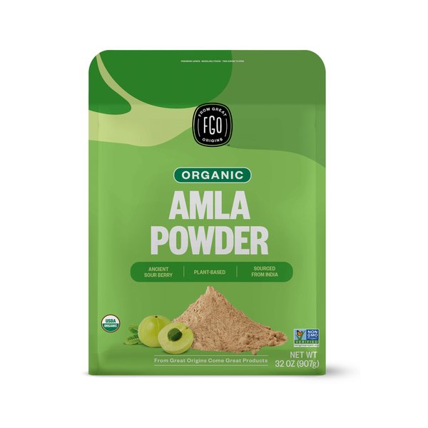 FGO Organic Amla Powder - 32oz, USDA Organic Indian Gooseberry (Amalaki), Non-GMO, Natural Vitamin C - 100% Raw and Natural