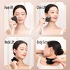 IRIVER BLANK Gua Sha Facial Tools Set of 4 - Premium Bian Stone for Face & Body: Glowing Massage, Daily Skincare Routine, Age-Rewinding, Face Lifting & Slimming Beauty Kit for Woman Man(Black)