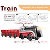 Battery Operated Train for Wooden Track, Motorized Train for Toddlers 3+ Years Old, 3Pcs Train Toy Set Electric Train Compatible with Thomas, Brio, Chuggington, Melissa and Doug