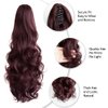 StrRid Pony Tail, Ponytail Extension Clip in Hair Extensions Ponytail Claw 20" Wavy Fake Hair Synthetic Ponytail Wig Daily Curly Pony Tail Blonde Black Hair Pieces for Women 6 oz-Burgundy