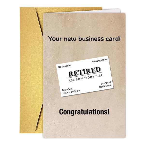 Qamza Funny Retirement Card for Him Her, Happy Retiring Gift for Colleague Coworker, Congratulation Retirement Gifts for Boss Workmate, Coworker Leaving Work Card