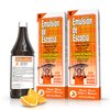 Emulsión de Escocia Cod Liver Oil Complex with Vitamins A, D, E, B1 - Natural Orange Flavor Dietary Supplement for Immune Support & Bone Health - Essential Omega 3 Fish Oil - 6.5 oz (2-Pack)