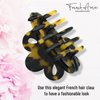 French Amie Flower Small 2 1/4" Handmade Cellulose Acetate Covered Spring Claw No Slip Grip Hair Clips Claw Girls Hair Claw Clips Jaw Fashion Durable Styling Paris Hair Accessories for Women, Made in