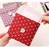 GBSTORE 2 Pcs 1 Red and 1 Blue Sanitary Napkins Bag Menstrual Cup Pouch Nursing Pad Holder Cute Polka Dot Cotton 4.7x4.7 inch Washable Organizer Storage
